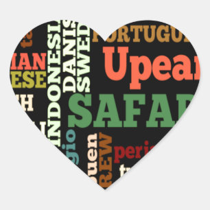 International Travel Blessings Heart Sticker