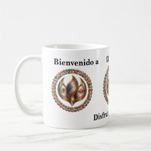 International Unity Flame with World Flags Emblem Coffee Mug