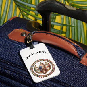 International Unity Flame with World Flags Emblem Luggage Tag