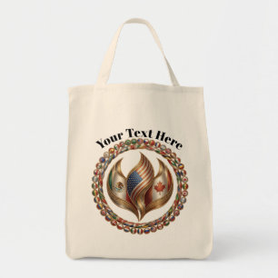 International Unity Flame with World Flags Emblem Tote Bag