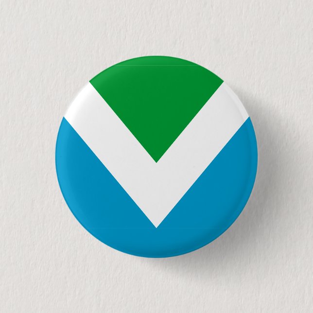 International vegan flag 3 cm round badge (Front)