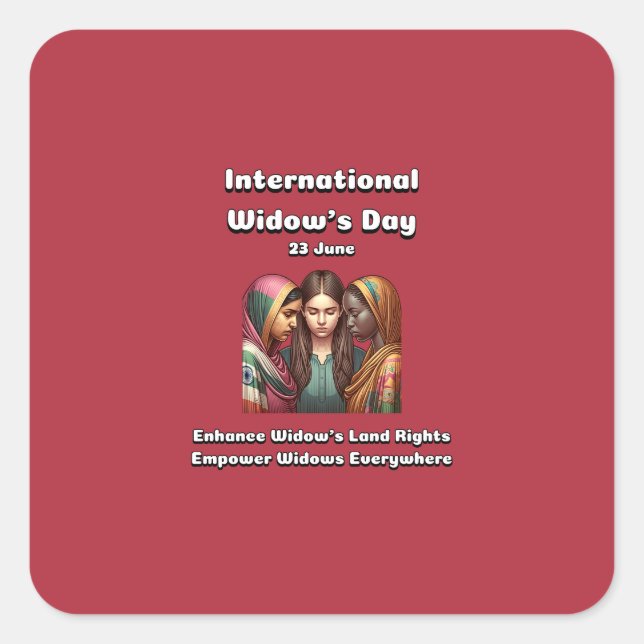 International Widow's Day. June 23 Square Sticker (Front)