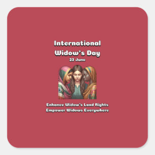 International Widow's Day. June 23 Square Sticker