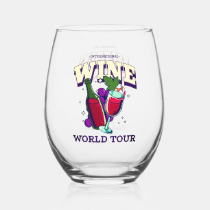 International Wine World Tour Stemless Wine Glass