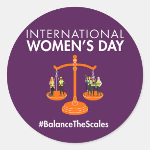 International Women’s Day 2026 Balance The Scales Classic Round Sticker