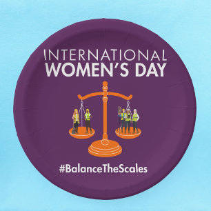 International Women’s Day 2026 Balance The Scales Paper Plate
