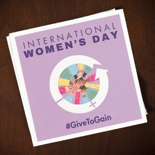 International Women’s Day 2026 Give To Gain Napkin