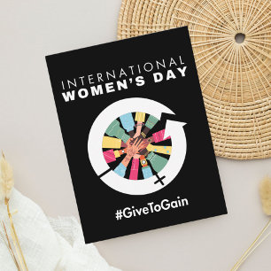 International Women’s Day 2026 Give To Gain Postcard