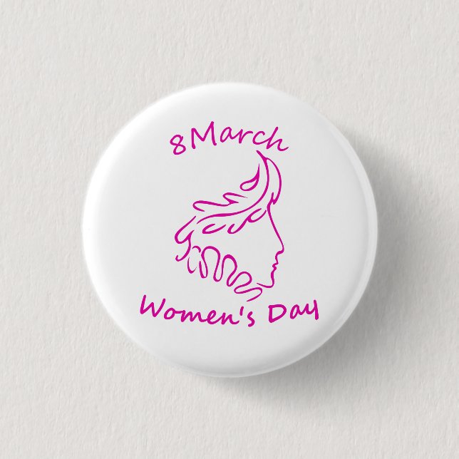 International Women’s Day 8 March 3 Cm Round Badge (Front)