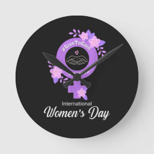 International Women’s Day March 8 Round Clock