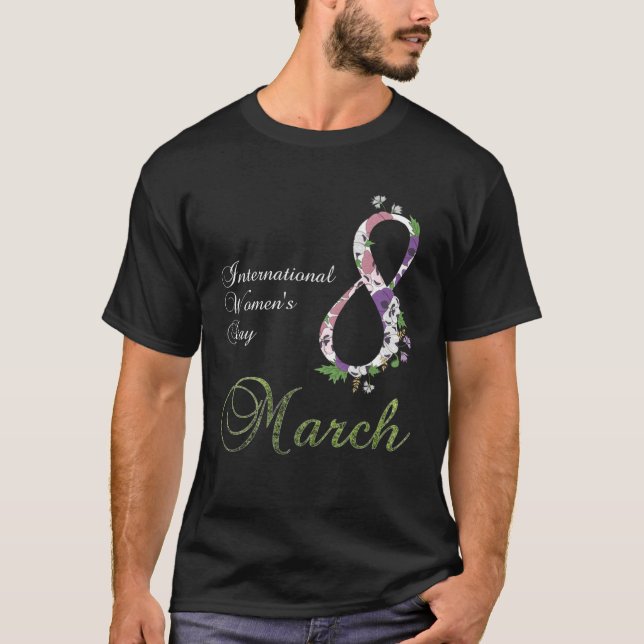 International Women s Day Pansy Flower March 8 202 T-Shirt (Front)