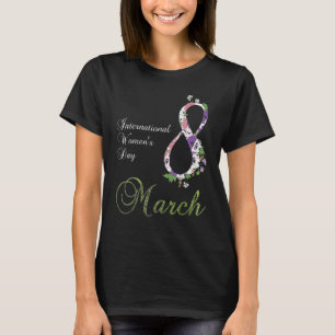 International Women S Day  Pansy Flower March 8 20 T-Shirt