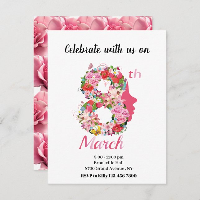 International Women's Day 08  2025 Invitation (Front/Back)