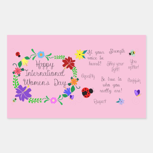 International Women's Day 2021 Rectangular Sticker (Front)