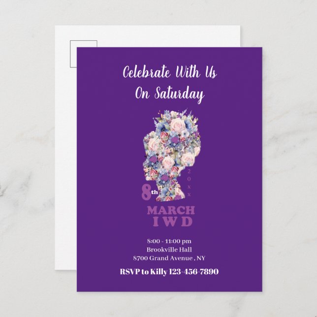 International Women's Day 2025:Celebrate Femininit Announcement Postcard (Front/Back)