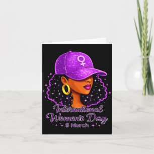 International women's day 2026 8 march black women card