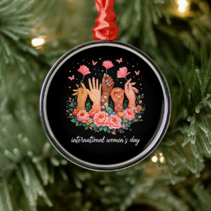 International Women's Day 8 March 2026 Metal Ornament