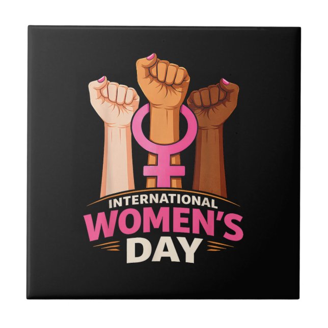 International Women's Day 8 March Ceramic Tile (Front)