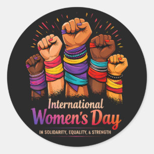International Women's Day 8 March Classic Round Sticker