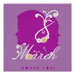 International Women's Day 8 March Floral Poster