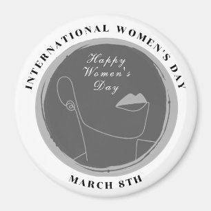 International Women's Day 8th March Colourful Magnet