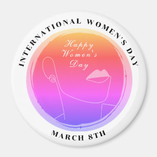International Women's Day 8th March Colourful Magnet