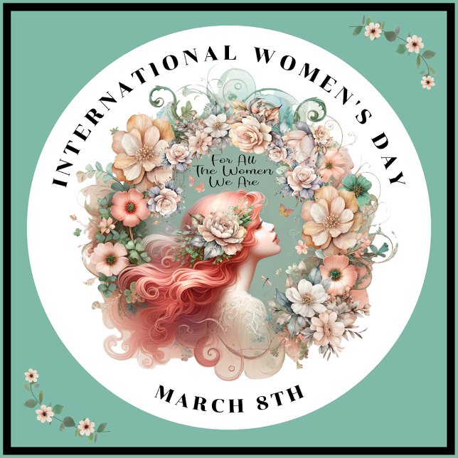International Women's Day 8th March Feminine 7.5 Cm Round Badge (Creator Uploaded)