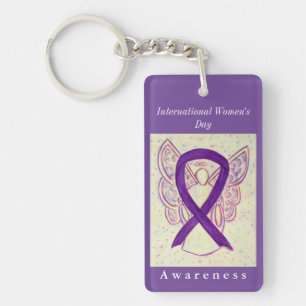 International Women's Day Awareness Angel Keychain