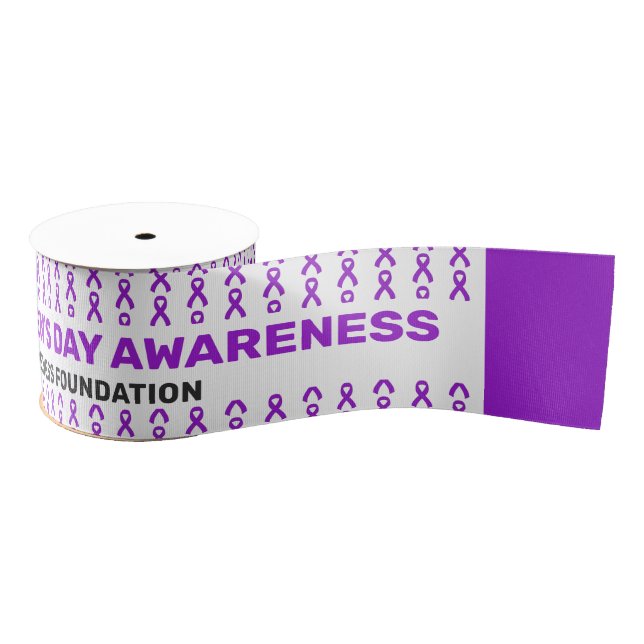 International Women's Day Awareness Pattern Ribbon Grosgrain Ribbon (Spool)