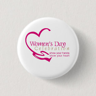 International women's day bu 3 cm round badge