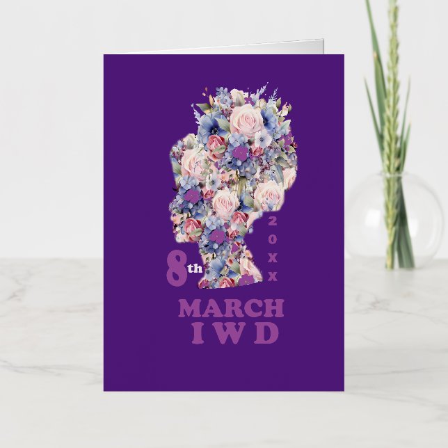 International Women's Day : Celebrate Feminini Foil Greeting Card (Front)