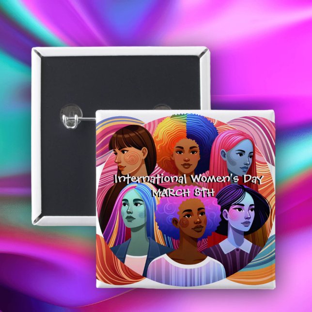  International Women's Day | Celebrating Women 15 Cm Square Badge (Creator Uploaded)