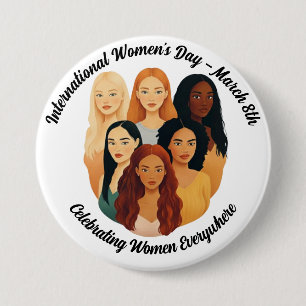 International Women's Day - Celebrating Women 7.5 Cm Round Badge