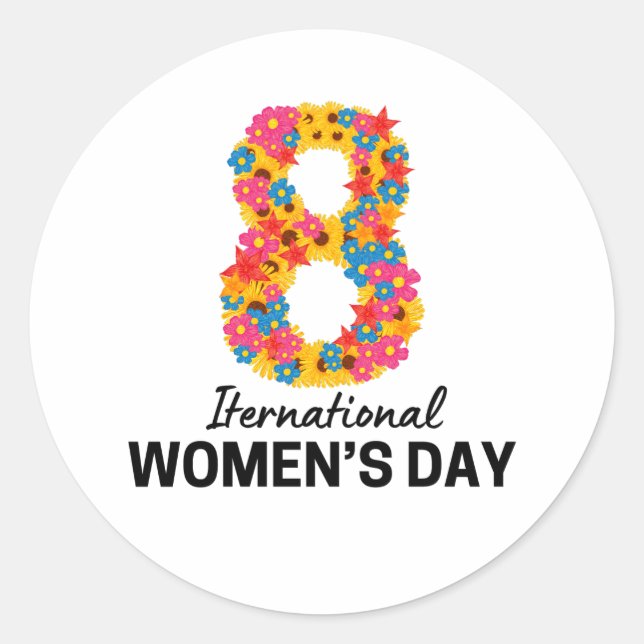 INTERNATIONAL WOMEN'S DAY CLASSIC ROUND STICKER (Front)