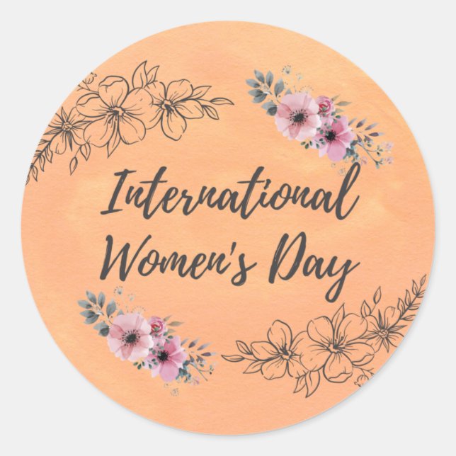 International Women's Day Classic Round Sticker (Front)