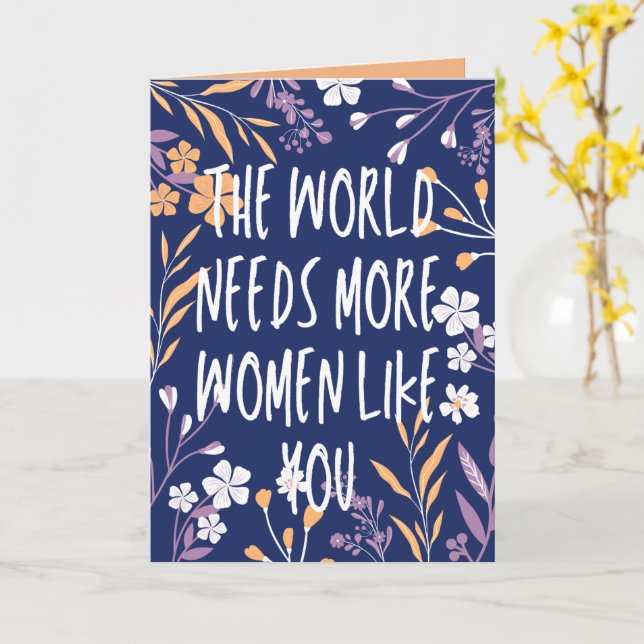 International Women's Day Floral  Card (Yellow Flower)