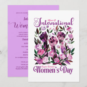 International Women's Day Floral Fists Postcard