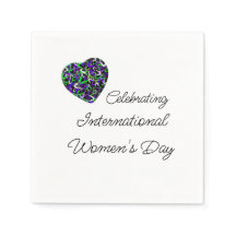 International Women's Day Heart Paper Napkin