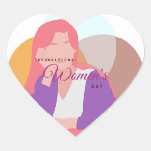 International Women's day Heart Sticker