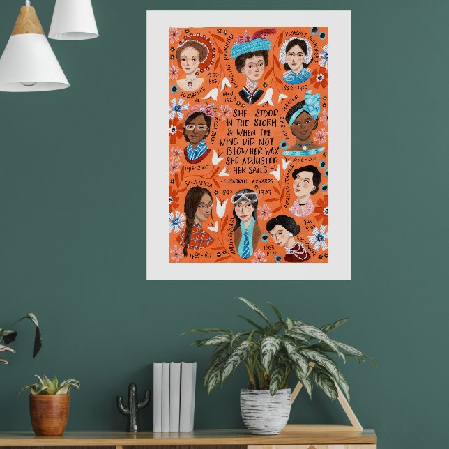 International Women's Day History Floral Quote Poster (Living Room 1)