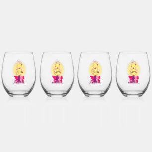 International Womens Day Inspire Inclusion QR Code Stemless Wine Glass