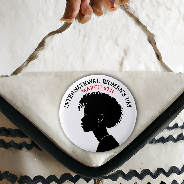 International Women's Day is March 8th 6 Cm Round Badge (Creator Uploaded)