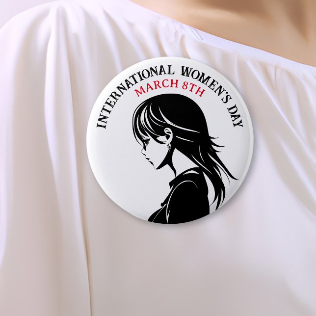 International Women's Day is March 8th 6 Cm Round Badge (Creator Uploaded)