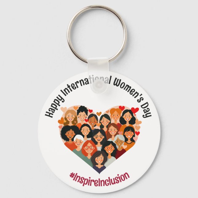 International Women's Day | IWD March 8 | Heart Key Ring (Front)