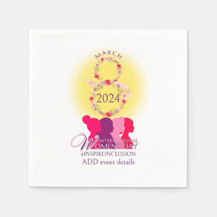 International Womens Day March 8 Inspire Inclusion Napkin
