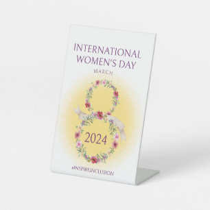International Womens Day March 8 Inspire Inclusion Pedestal Sign