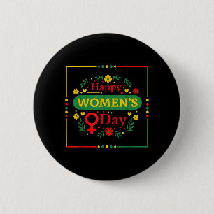 International Womens Day March 8 Rose Feminist 6 Cm Round Badge