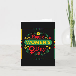International Womens Day March 8 Rose Feminist Card