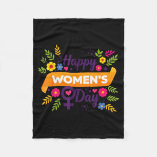 International women's day march 8 rose feminist fleece blanket
