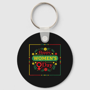 International Womens Day March 8 Rose Feminist Key Ring